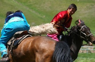 Sheep Snatching on Horseback, Korla Travel, Korla Guide