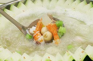 Winter Melon Bowl with Assorted Ingredients, Shenzhen Travel. Shenzhen Guide